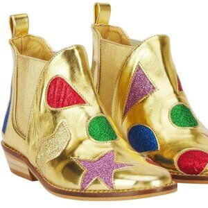 Stella McCartney Girls Gold Glitter Ankle Boots